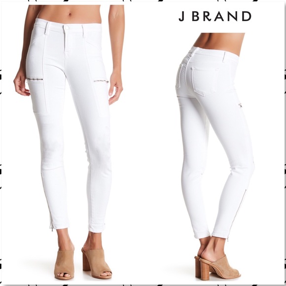 J Brand Denim - J Brand Kassidy Moto Skinny Jeans Blanc White 28